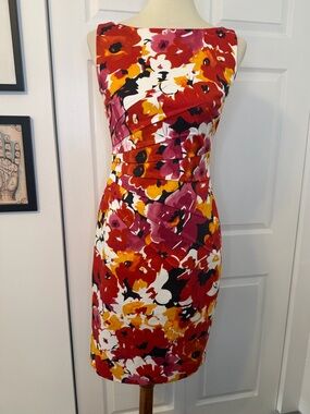 David Meister Floral Sheath Dress